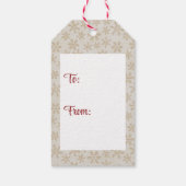 Elegante Bes- en Rode Kerstcadeaubijlage Cadeaulabel (Achterkant)