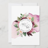 Elegante Bes en Roze Boho Trouw 'Save the Date' Save The Date (Achterkant)