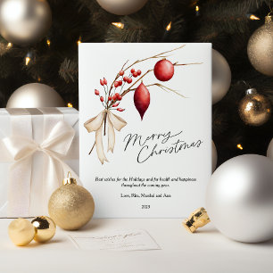 Elegante Besdennen Kerstmis Plat Feestdagenkaart
