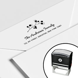 Elegante Besemtak Familienaam Blad Zelfinktende Stempel