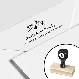 Elegante Besientak Familienaam Blad Rubberstempel