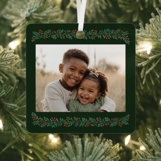 Elegante beskerstkranslijst fotoframe metalen ornament
