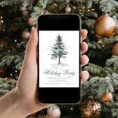 Elegante besneeuwde dennenboom gouden sterren fees kaart