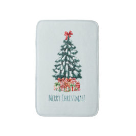 Elegante besneeuwde kerstboom badmat