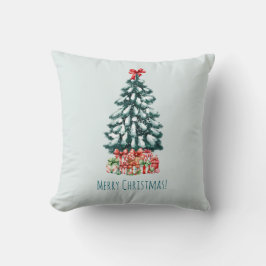 Elegante Besneeuwde Kerstboom Kussen