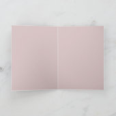Elegante besneeuwde kerstboom roze kaart (Binnen)