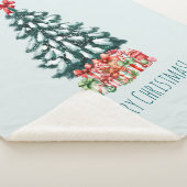 Elegante besneeuwde kerstboom sherpa deken (3/4)