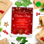 Elegante besneeuwde rode kerstballen kerstfeest kaart<br><div class="desc">Ervaar de vreugde van het feestelijke seizoen met onze Elegant Snowy Red Christmas Balls Christmas Party Invitation, op maat gemaakt voor het vieren van gekoesterde momenten. Deze uitnodigingen zijn niet alleen visueel verbluffend, maar ook een directe vakantiegeest, waardoor ze perfect zijn voor uw aanstaande familie of zakelijke kerstbijeenkomst. Het boeiende...</div>