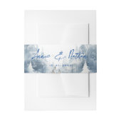 Elegante besneeuwde winterscène landschapsbruiloft uitnodigingen wikkel (Voorkant Voorbeeld)