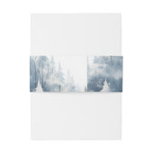 Elegante besneeuwde winterscène landschapsbruiloft uitnodigingen wikkel (Achterkant Voorbeeld)