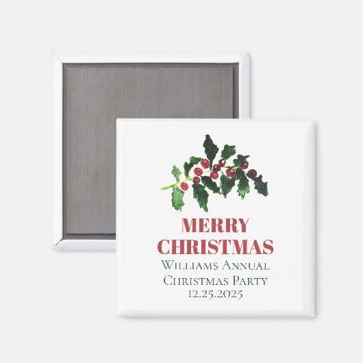 Elegante Bessen Kerst Botanisch Eenvoudig Magneet (Voorkant / Achterkant)