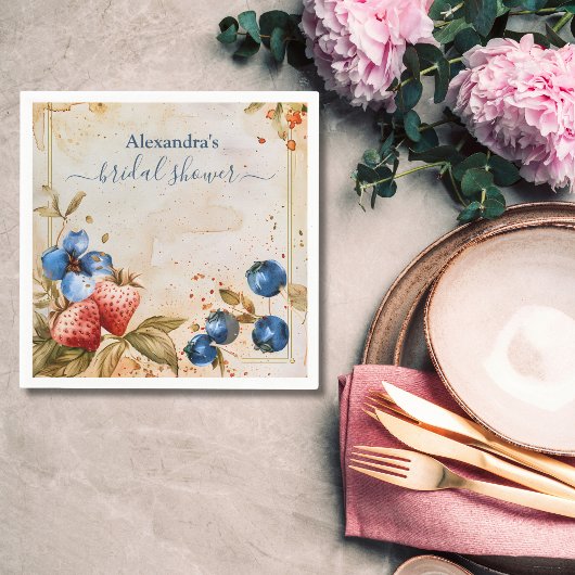 Elegante Bessie Zoete Aardbei Bruidsdouche Servet