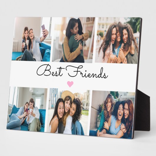 Elegante Best Friends Fotocollage Keepsake Fotoplaat (Zijkant)