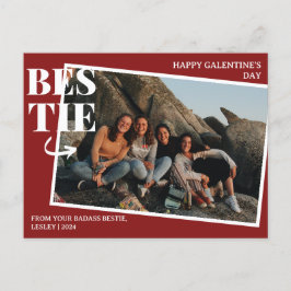 Elegante Best Friends Galentine's day Bestie foto Feestdagenkaart