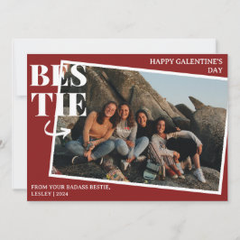 Elegante Best Friends Galentine's day Bestie foto Feestdagenkaart