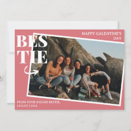Elegante Best Friends Galentine's day Bestie foto Feestdagenkaart