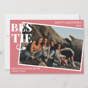 Elegante Best Friends Galentine's day Bestie foto Feestdagenkaart