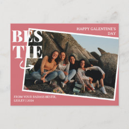 Elegante Best Friends Galentine's day Bestie foto Feestdagenkaart