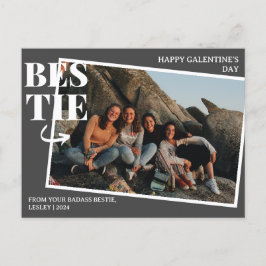 Elegante Best Friends Galentine's day Bestie foto Feestdagenkaart