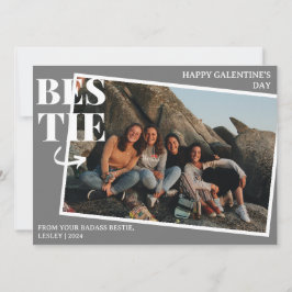 Elegante Best Friends Galentine's day Bestie foto Feestdagenkaart