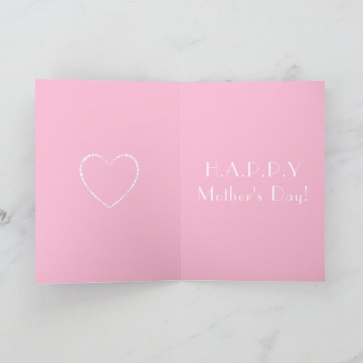 Elegante "Best Mom Ever" Pink & White Heart 3-Foto Notitiekaartje (Binnen)