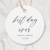 Elegante beste dag ooit bruiloft bedankjes labels (Achterkant)