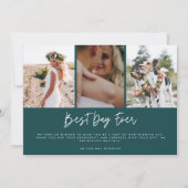 Elegante beste dag ooit foto bruiloft dank u bedankkaart (Voorkant)