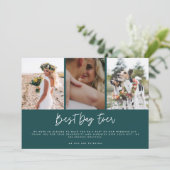 Elegante beste dag ooit foto bruiloft dank u bedankkaart (Staand voorkant)