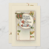 Elegante beste kerstwensen met Ivy Feestdagenkaart (Voorkant / Achterkant)