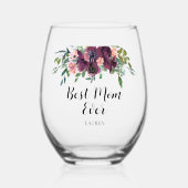 Elegante beste mama ooit wijnglas zonder voet (Voorkant)