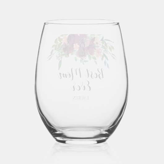 Elegante beste mama ooit wijnglas zonder voet (Achterkant)