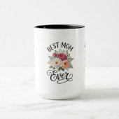 Elegante Beste Moeder Ooit Bloemstuk Aquarel Mok (Midden)