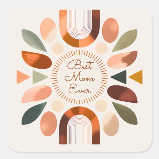 Elegante Beste Moeder Ooit Boho Sticker  (Voorkant)