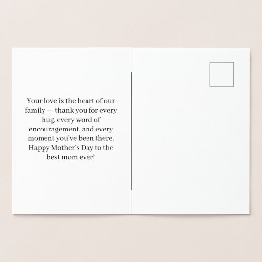 Elegante beste moeder ooit | Moederdag Folie Kaarten (Binnen)