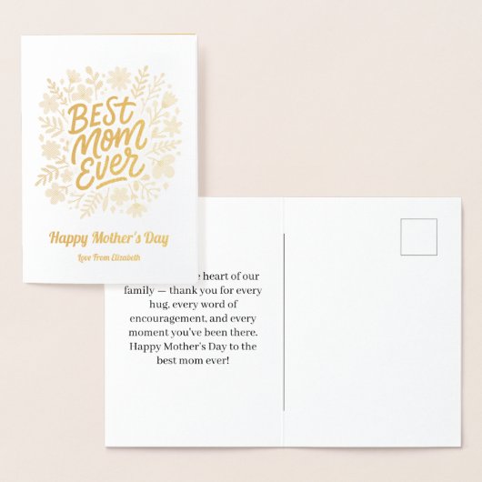 Elegante beste moeder ooit | Moederdag Folie Kaarten (Display)