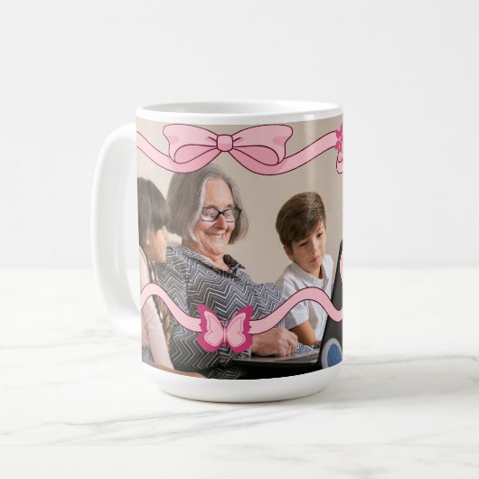 Elegante beste oma ooit kleinkinderen stoffig roze koffiemok (Voorkant links)