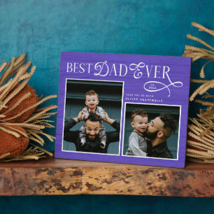 Elegante Beste Papa Ooit Foto Blauw Fotoplaat