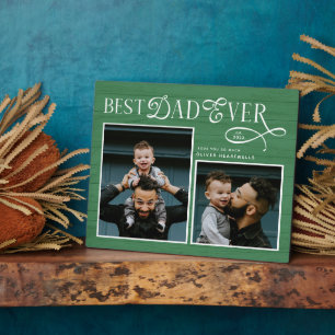 Elegante Beste Papa Ooit Foto Groen Fotoplaat