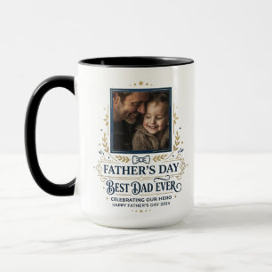 Elegante Beste Papa Ooit Foto Mok   Aangepaste 2 F