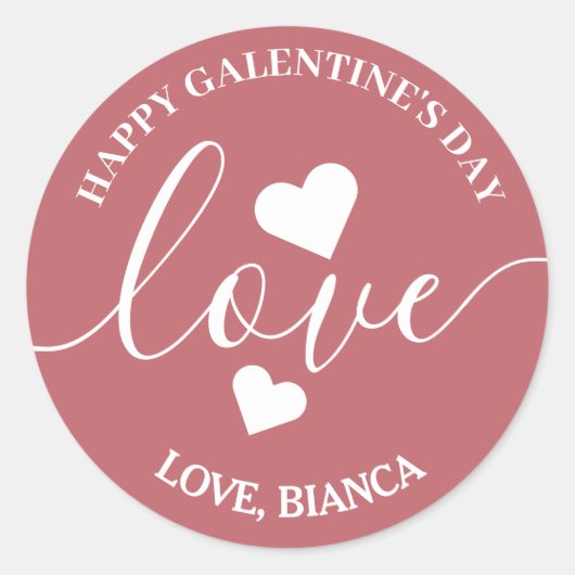 Elegante beste vrienden galentine's dag Bestie Ronde Sticker (Voorkant)