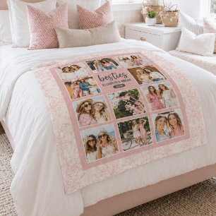 Elegante beste vriendinnen BFF Roze fotocollage me Fleece Deken