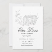 Elegante bestemming bloemenfoto bewaar de datum kaart (Voorkant)