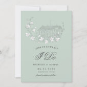 Elegante bestemming bloemenfoto bewaar de datum kaart (Voorkant)