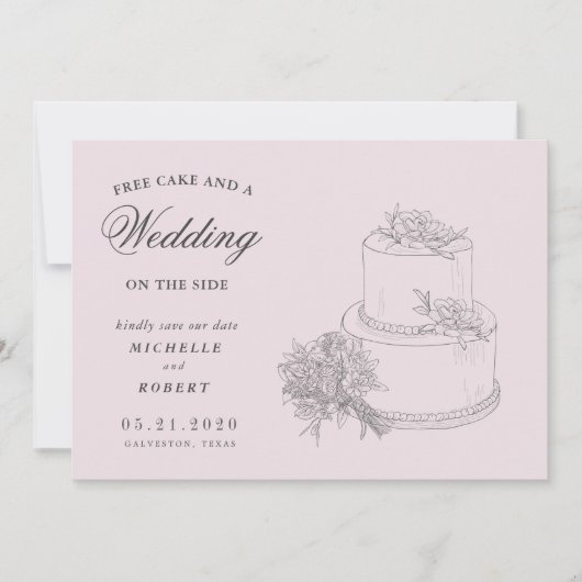 Elegante bestemming bloemenfoto bewaar de datum kaart (Voorkant)