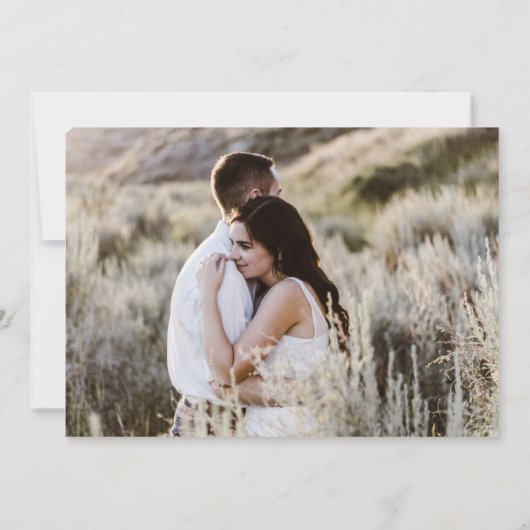 Elegante bestemming bloemenfoto bewaar de datum kaart (Achterkant)