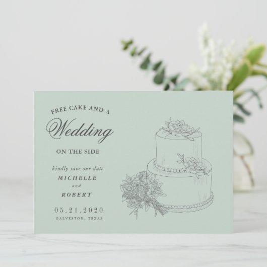 Elegante bestemming bloemenfoto bewaar de datum kaart (Staand voorkant)