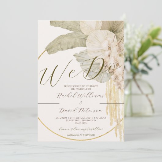 Elegante bestemming Bruiloft Uitnodiging Suite RSV (Staand voorkant)