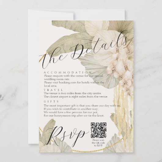 Elegante bestemming Bruiloft Uitnodiging Suite RSV (Achterkant)