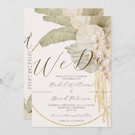 Elegante bestemming Bruiloft Uitnodiging Suite RSV (Voorkant / Achterkant)