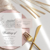 Elegante bestemming Floral Bewaar de datum Etiket